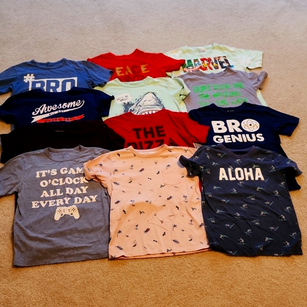 BUNDLE  Boy T-shirts Size 7-8 Carters, Oshkosh, children's place,  crazy 8